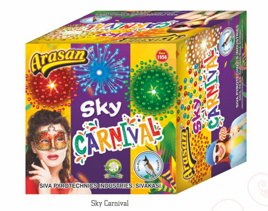 Product image for 12 shots - Arasan - Sky Carnival (Multi Color with Crackling)