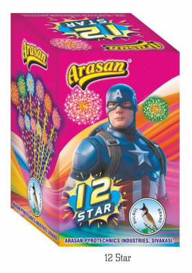 Product image for 12 shots - Arasan - 12 Star (Multi Color with Crackling)