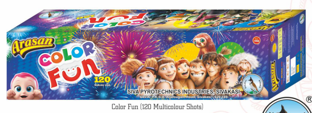 Product image for 120 shots - Arasan - Color Fun (Multi Color with Crackling)